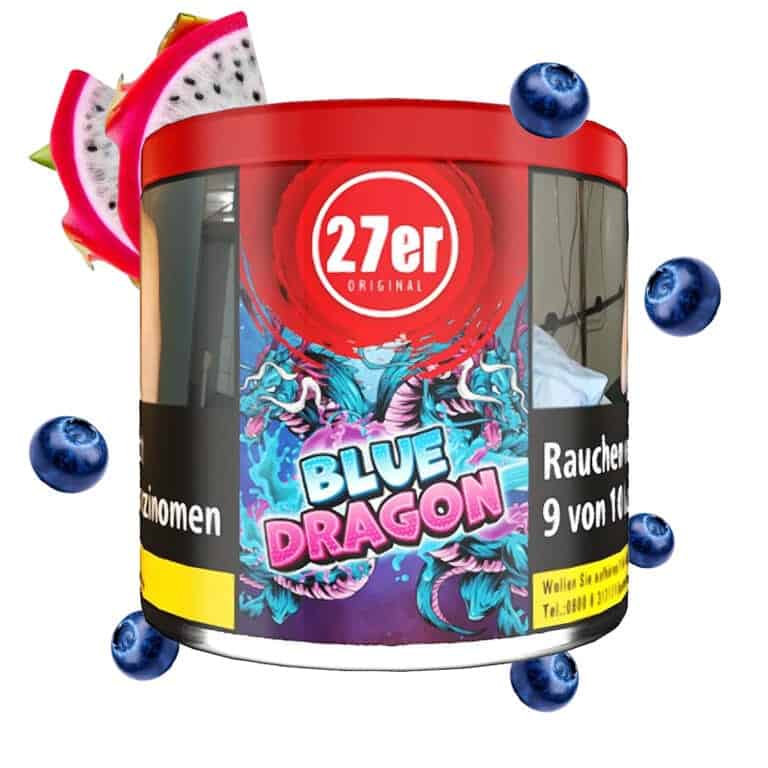 27er Blue Dragon Shisha Tabak 200g mit Blaubeere und Drachenfrucht Aroma