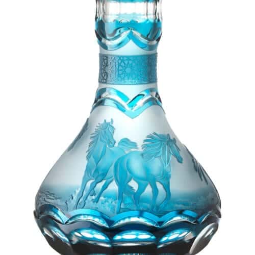 Bol en Cristal César – Goutte – Chevaux Arabes – Azur
