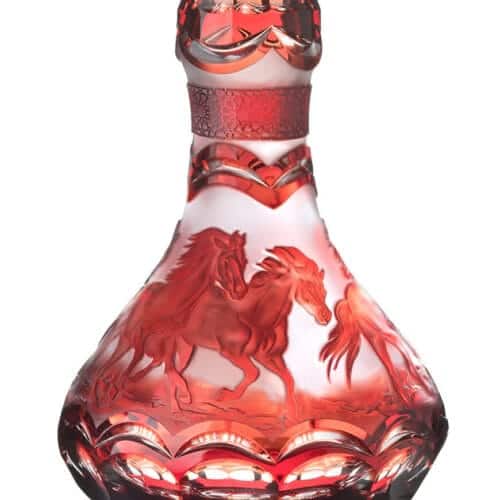 Bol en Cristal César – Goutte – Chevaux Arabes – Rouge