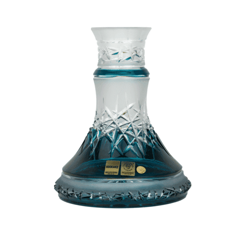 Caesar Crystal Bowl – Cone – Ice Cut – Blue