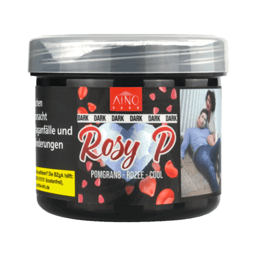 Tytoń Aino Dark Rosy P 25g do shishy, ​​ciemne opakowanie z motywem kobiety.