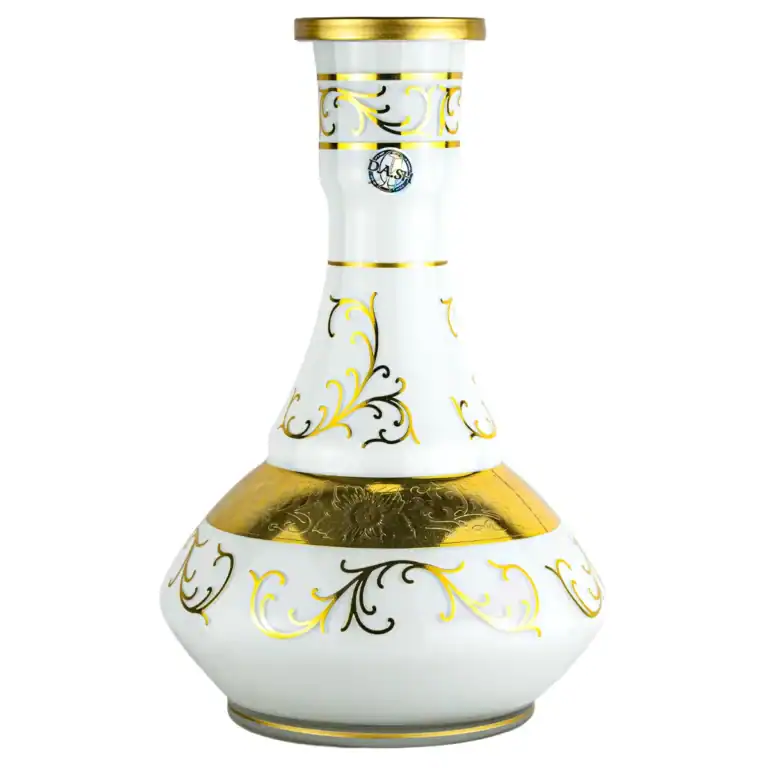 Hochwertige Auro White Shisha Steckbowl mit goldenen Akzenten für stilvolles Raucherlebnis.