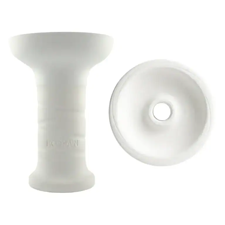 Handgefertigter Hookain Lit Lip Bianco Soft Touch Tonkopf Detailansicht