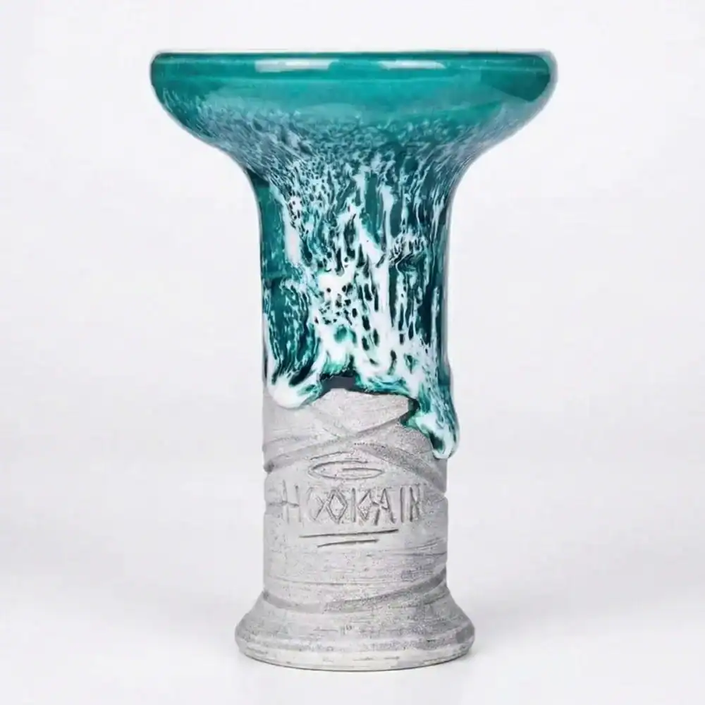 Cabezal de shisha decorativo de cristal con diseño de agua, apto para Hookain Lit Lip.