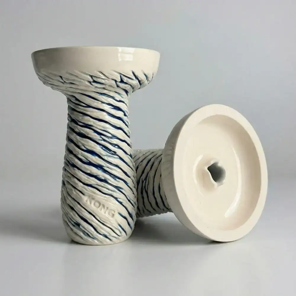 Cabezal para shisha Kong Phunnel Blue Lava, hecho a mano, diseño detallado.