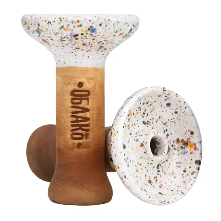 Oblako Phunnel M Shisha-Kopf mit Flower Power Glasur – handgefertigter Phunnel aus Ton für 14–18 g Tabak und optimale Hitzespeicherung