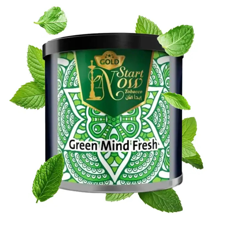 Start Now Gold Green Mind Fresh hookah tobacco 200g with natural mint flavor based on Virginia from Jordan
