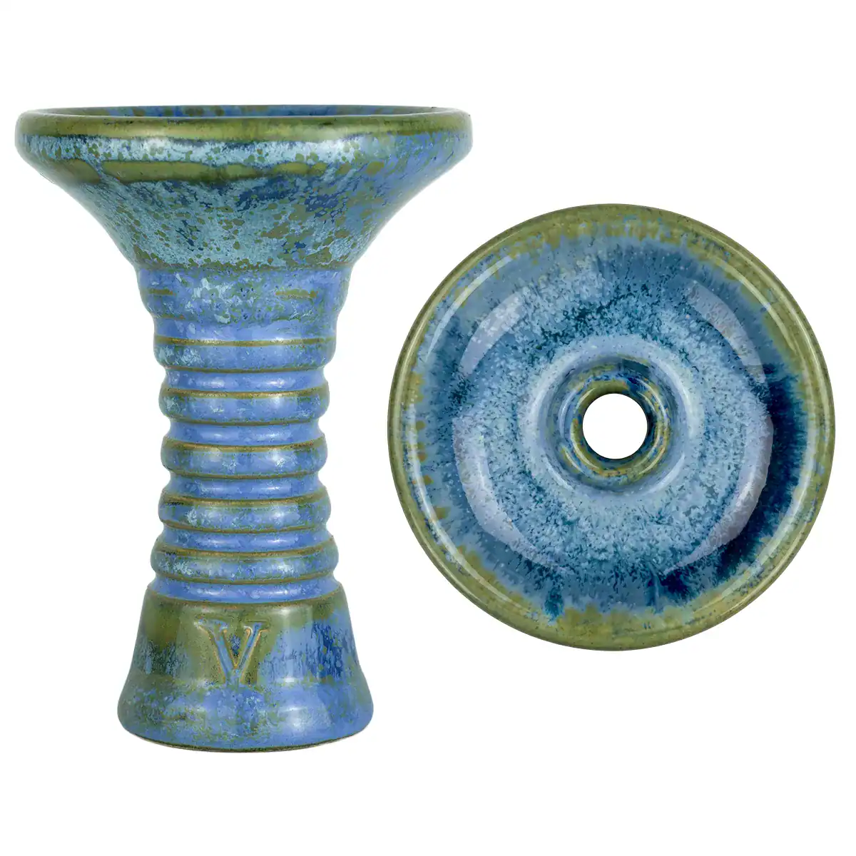 Schischa-Head aus Keramik mit blauer Glasur, handgefertigt.