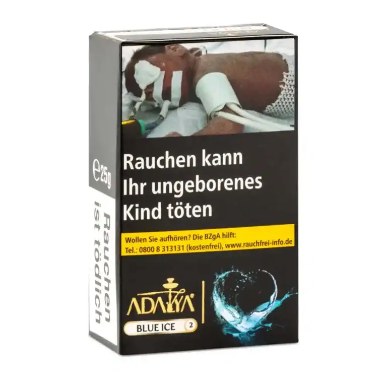 Adalya Blue Ice tabac à shisha, 25g, goût rafraîchissant.