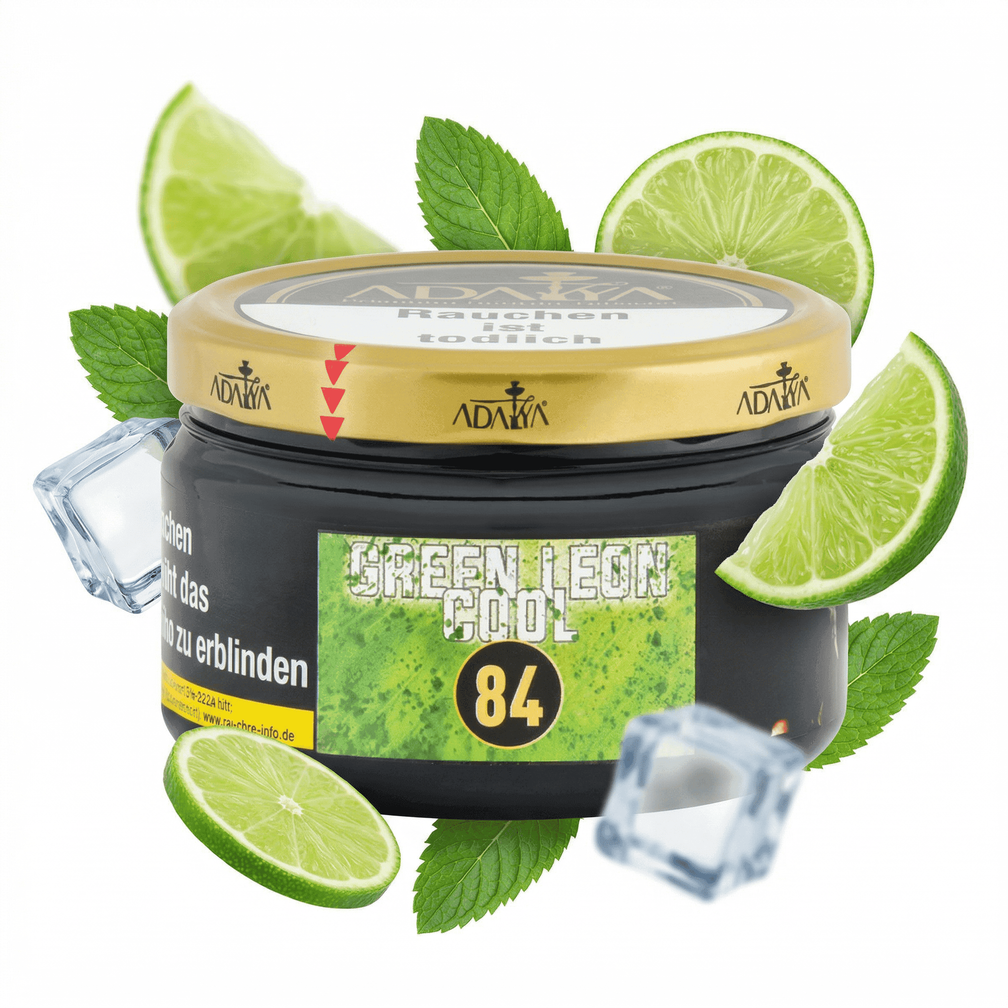 Shisha-Tabak mit Limettenaroma, erfrischend und aromatisch.