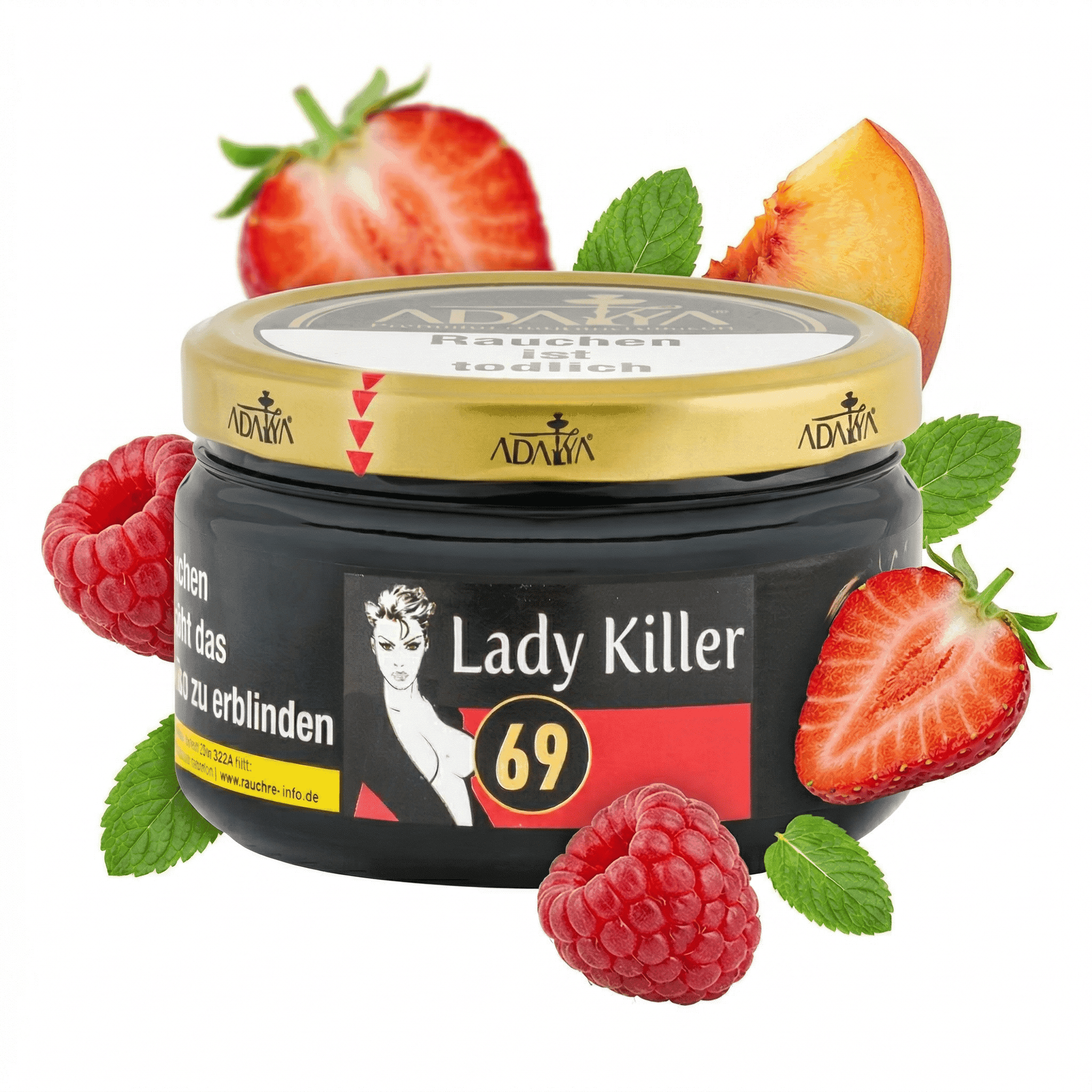 Lady Killer Shisha Tabak mit fruchtigem Geschmack, ideal für genussvolles Shisha-Rauchen.