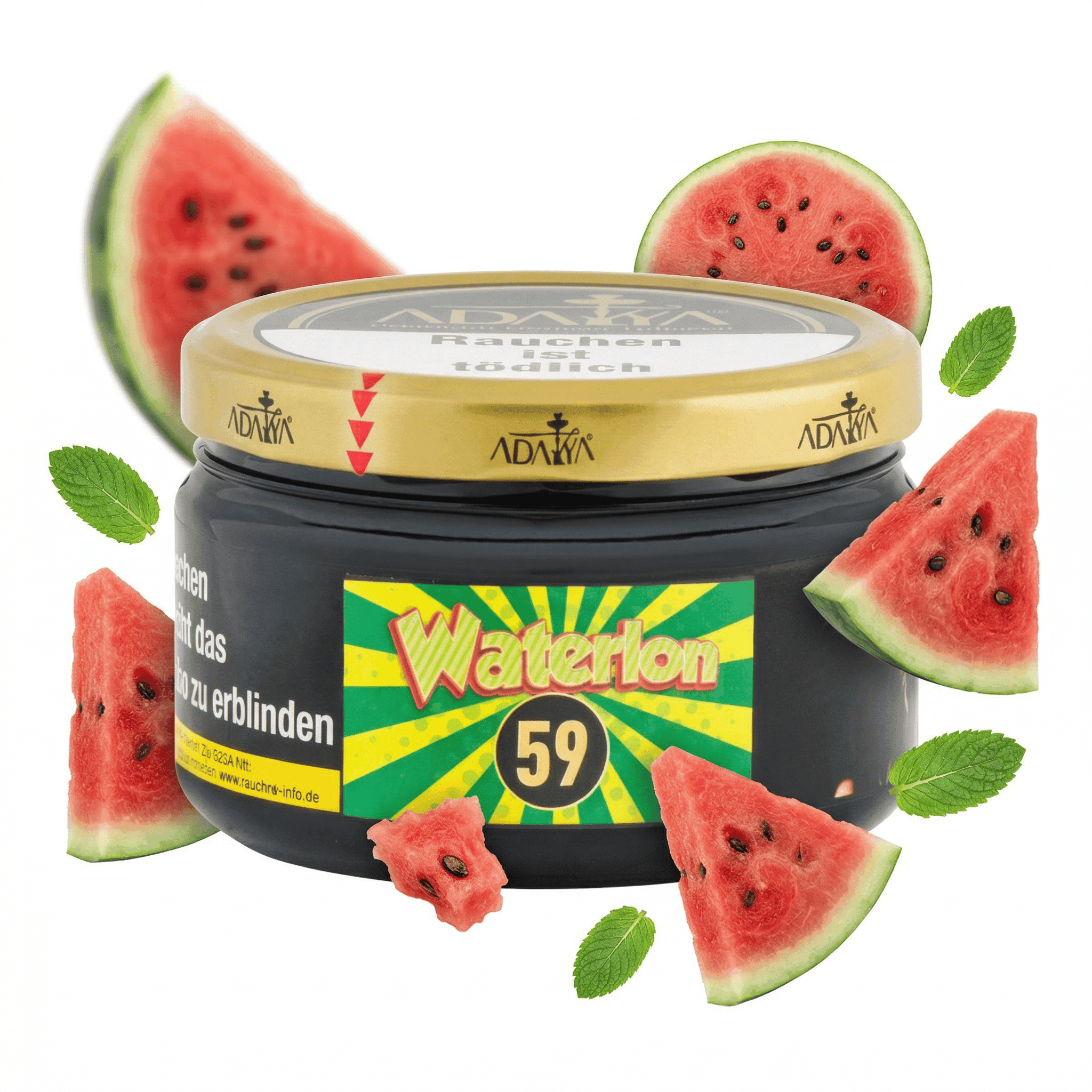 Wassermelone Shisha Tabak mit frischem Wassermelonen-Aroma.