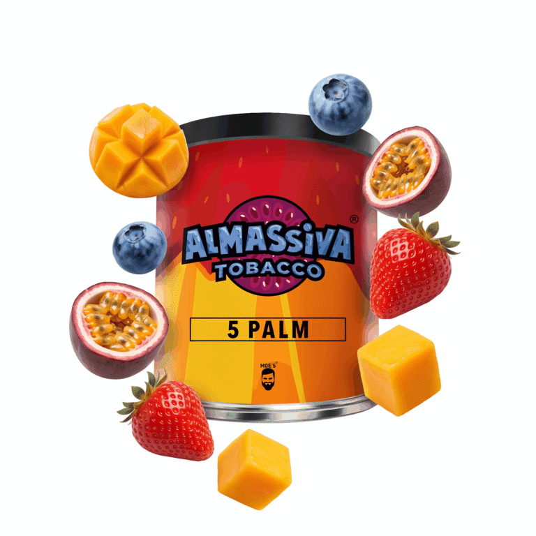 Al Massiva 5 Palm 200g Shisha Tabak – Mango, Maracuja & Beeren: Dose mit Mango, Maracuja, Erdbeere und Blaubeere