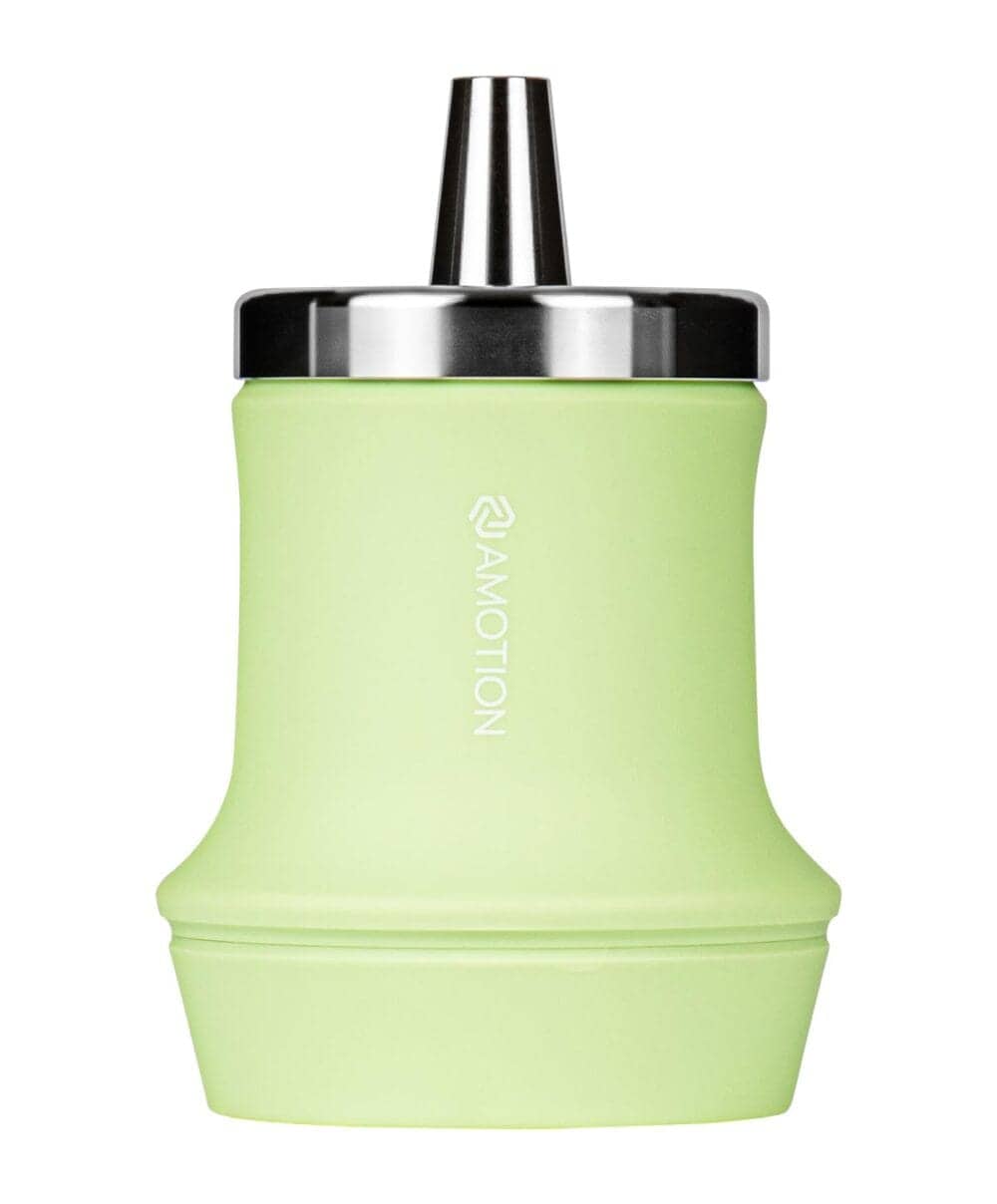 Amotion Roam - Stone, tragbarer Shisha-Adapter in grün mit Metallaufsatz.
