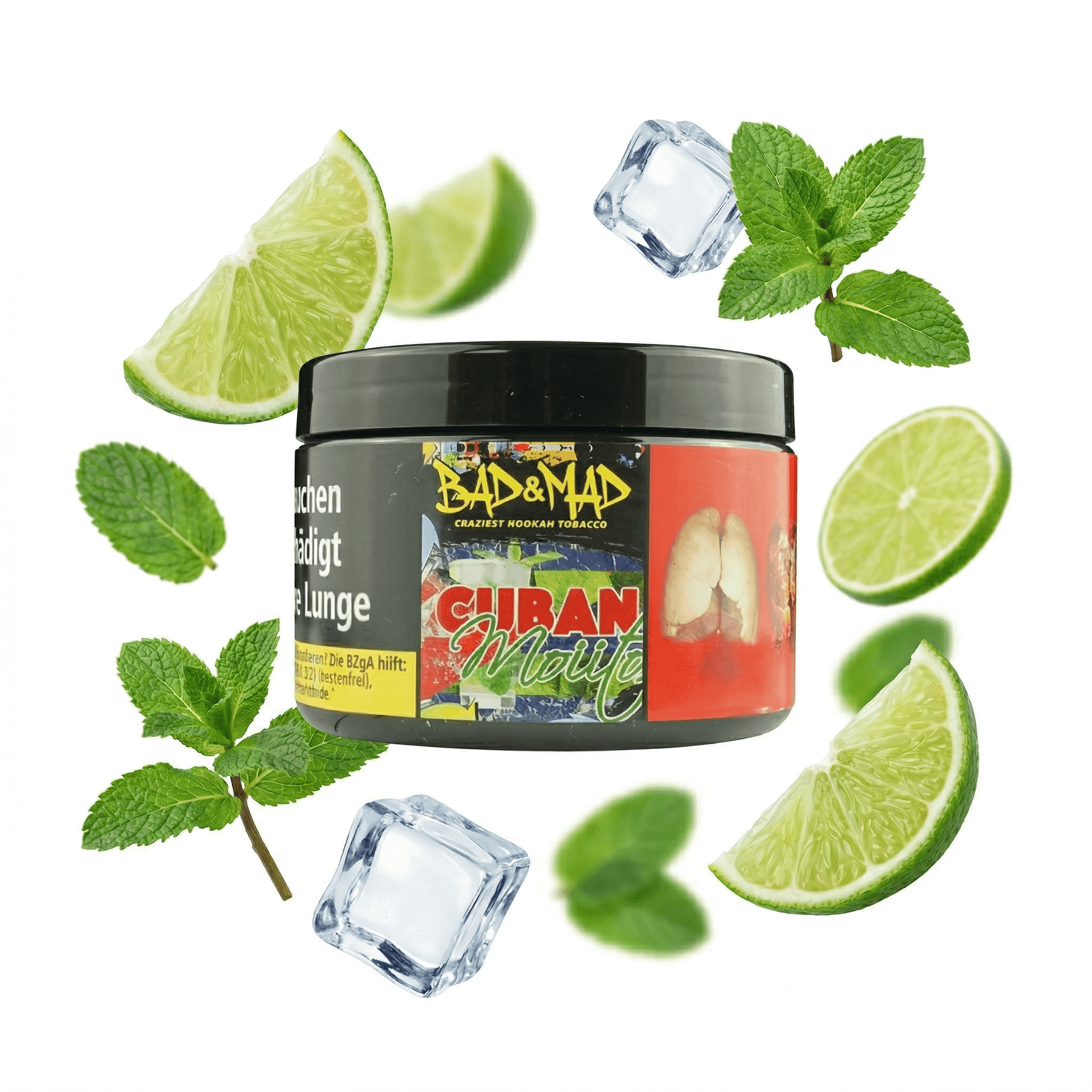 Shisha Tabak mit Minz- und Traubengeschmack, 200g, Bad&Mad Abu Grape Minz.