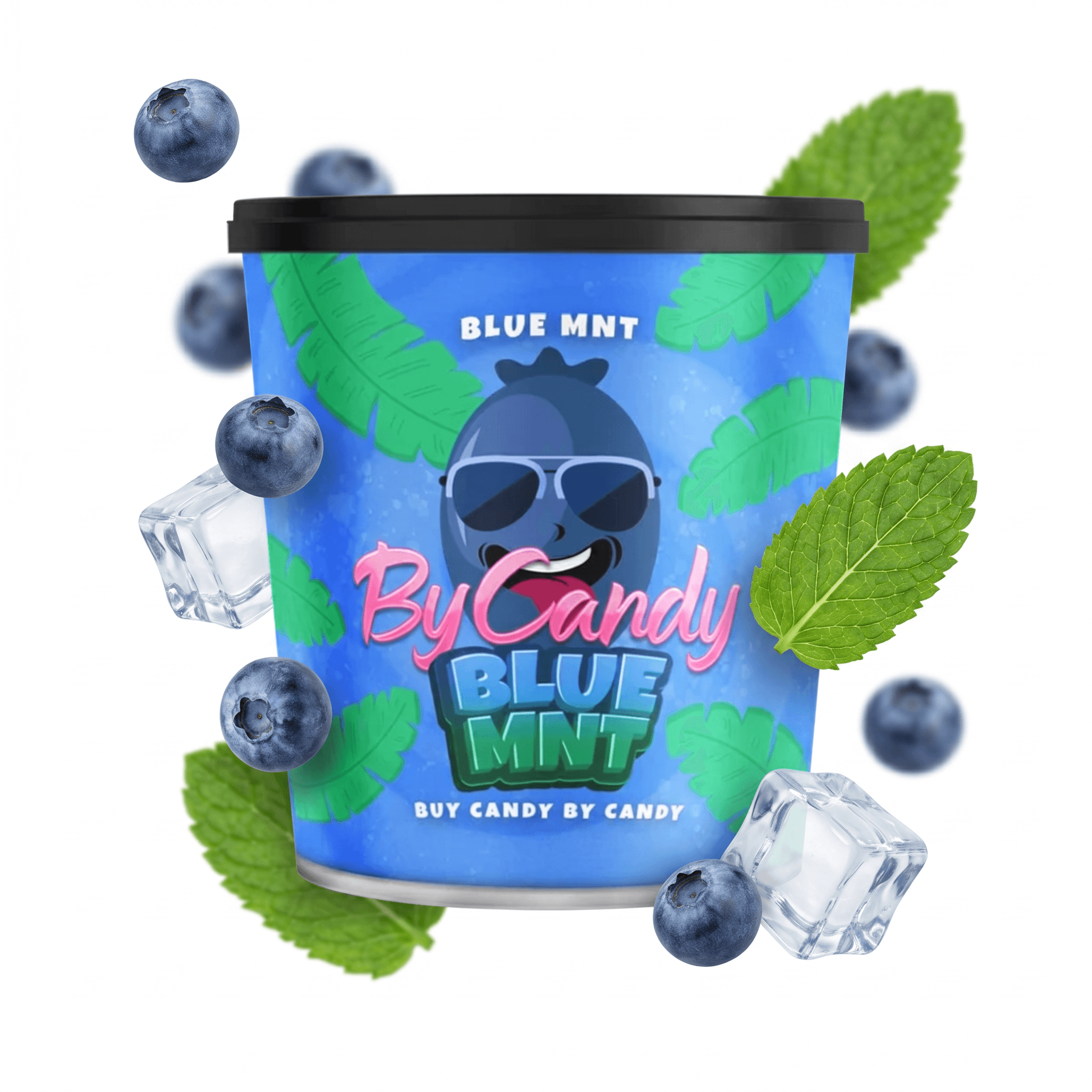 Erfrischender Blue Mint Eisschnee-Shisha-Tabak mit Minzgeschmack, ideal für eine kühle Rauchsessio.