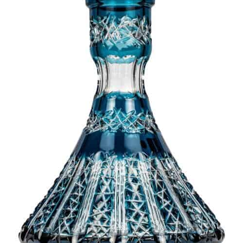Caesar Crystal Bowl – Cone – Vertical – Blue