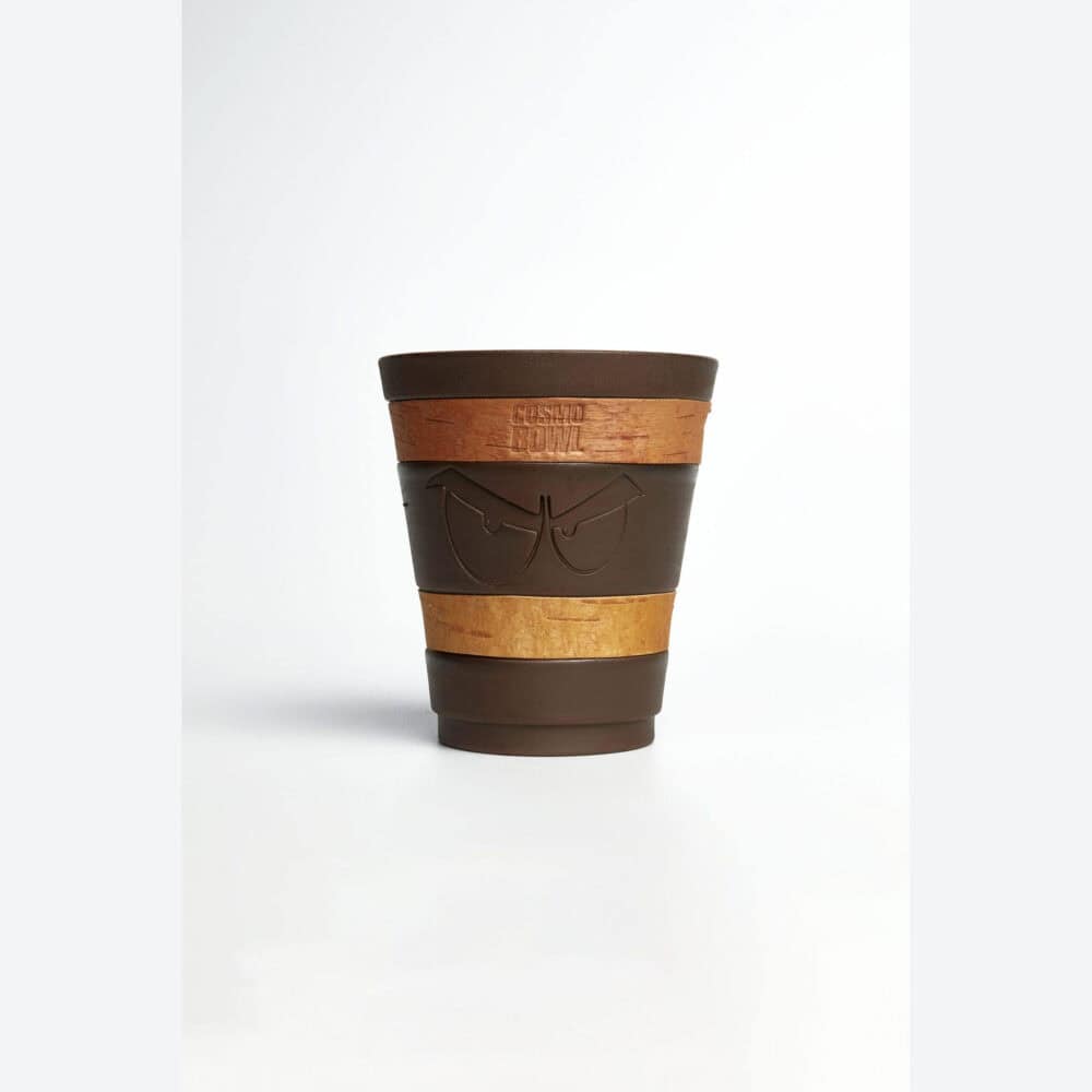 Cosmo Bowl Assassino Cappuccino: Seitenansicht im Kaffeebecher-Design