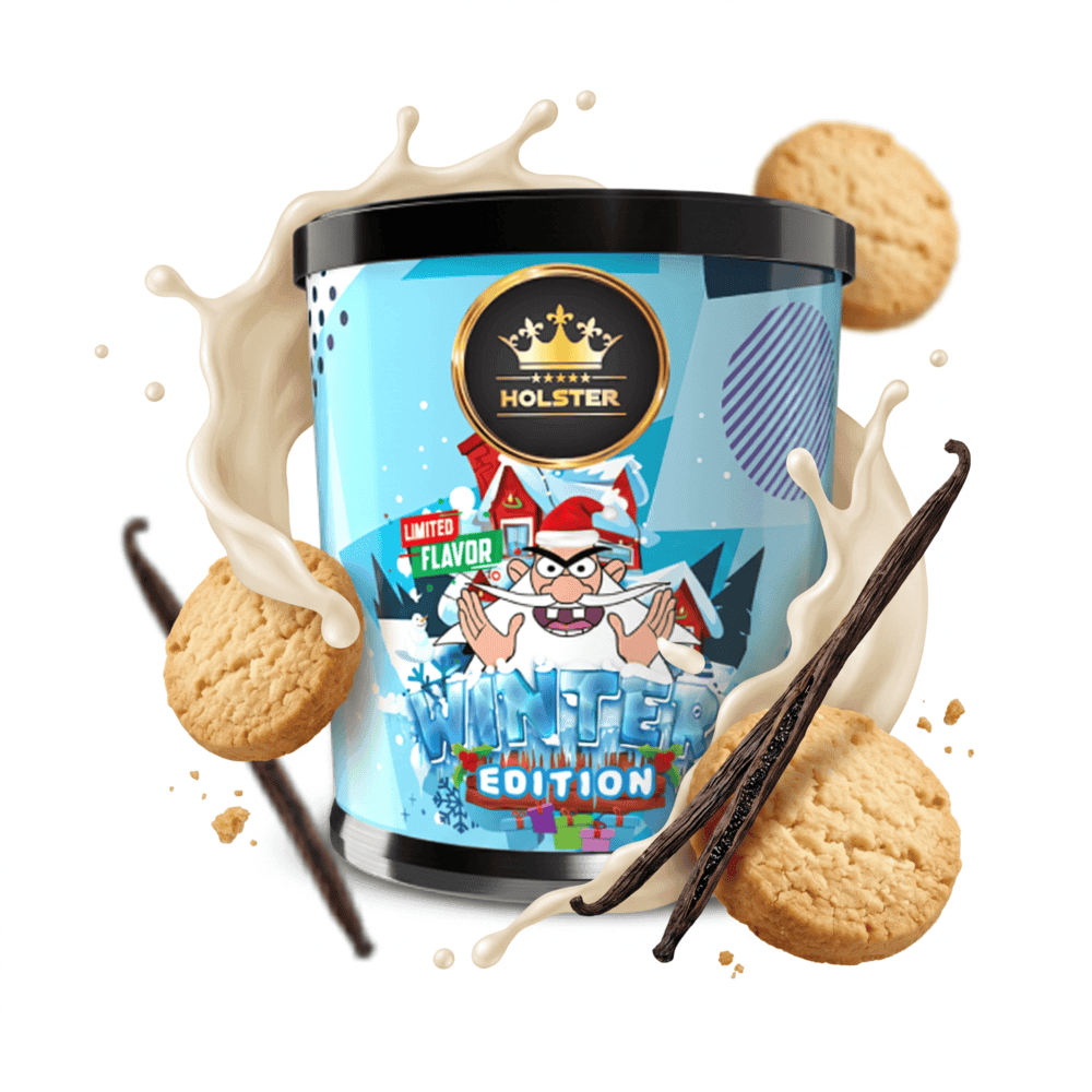 Winter Edition Shisha Tabak mit Keksen, Vanille-Geschmack, in Dose.