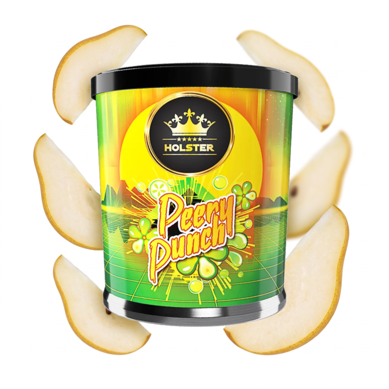 Holster Peery Punch 200g Shisha Tabak – Birne: Dose mit schwebenden Birnenscheiben