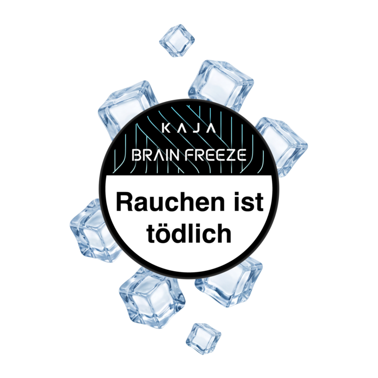 KAJA Brain Freeze 200g Shisha Tabak – Menthol: Dose von oben mit Eiswürfeln
