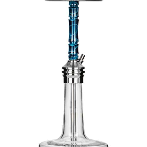 Moze Varity Lounge Silver – Clear Bowl – Wavy Blue Shisha