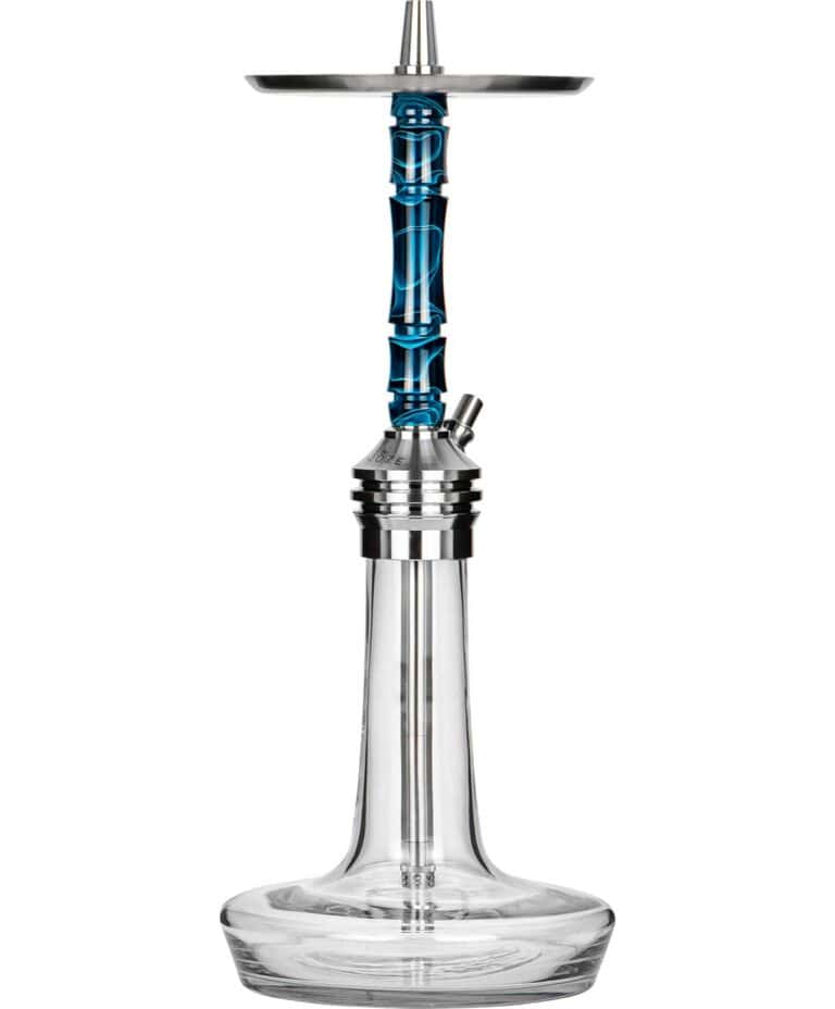 Moze Varity Lounge Silver – Clear Bowl – Wavy Blue Shisha