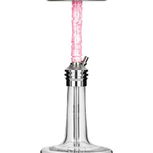 Moze Varity Lounge Silver – Clear Bowl – Wavy Pink Shisha