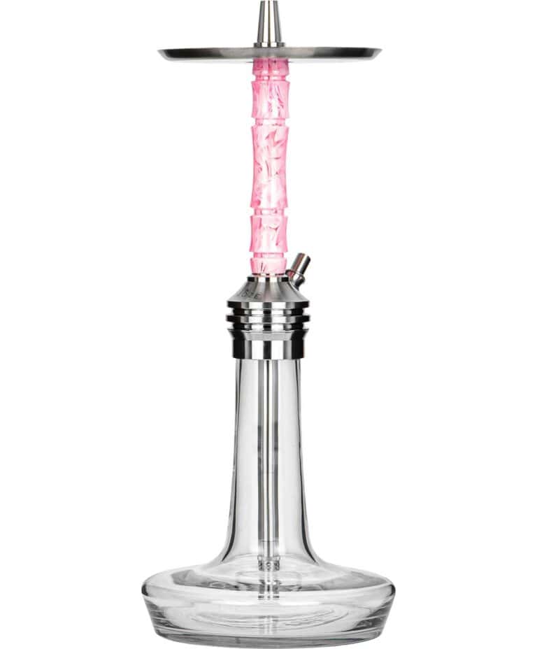 Moze Varity Lounge Silver – Clear Bowl – Wavy Pink Shisha
