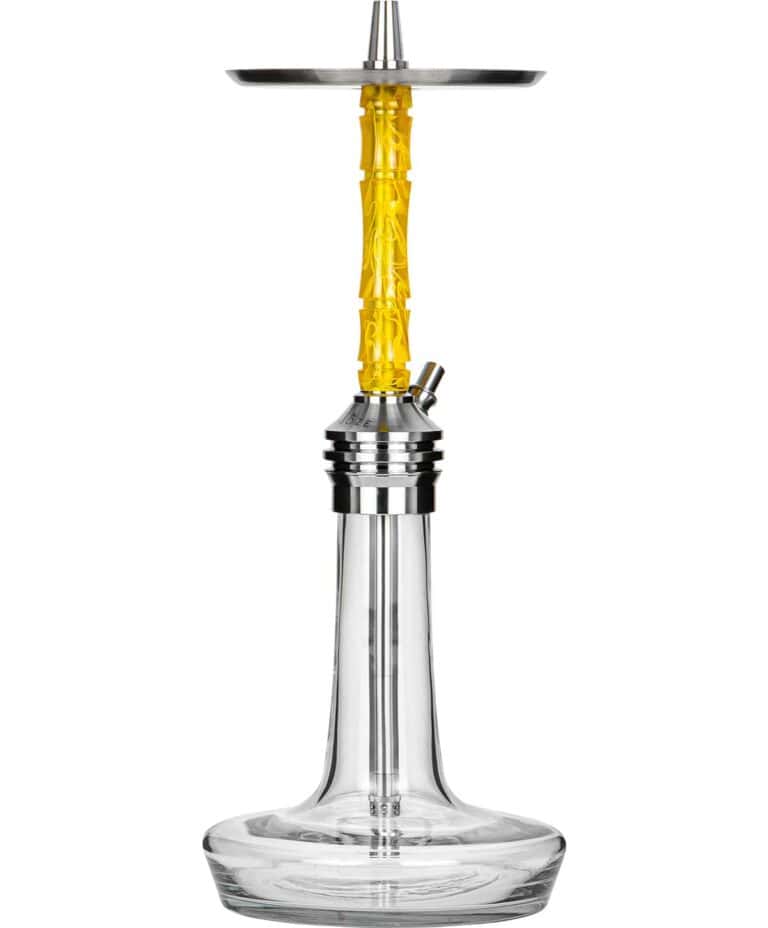 Moze Varity Lounge Silver – Clear Bowl – Wavy Yellow Shisha