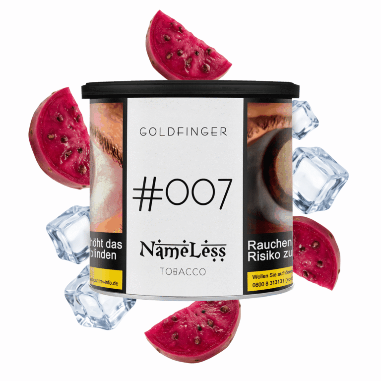 NameLess Gold Finger #007 200g Shisha Tabak – Kaktus und Ice: Dose mit Kaktusfeigen und Eiswürfeln