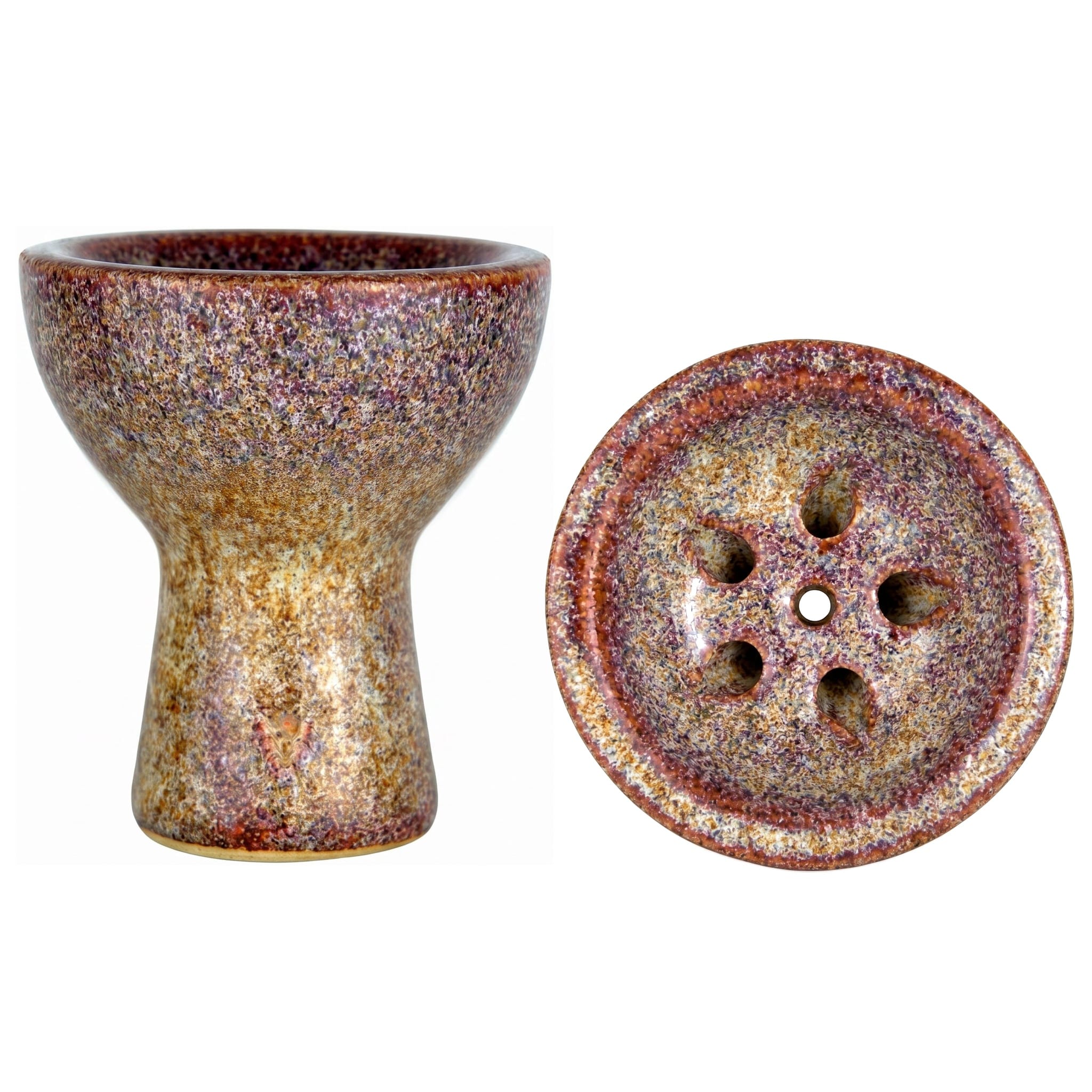 Buntes Rauchglas für Shisha, detailreiche Glasur, handgefertigt.