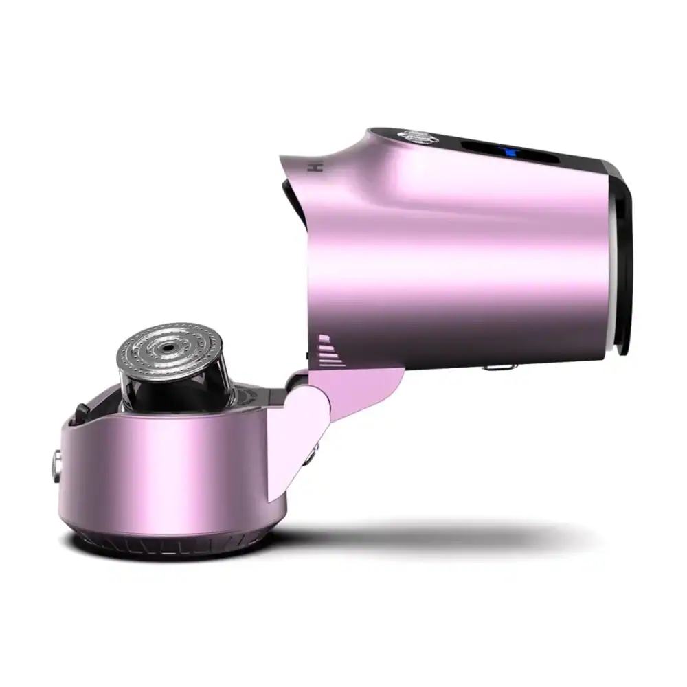 Elektrischer HMD für Shisha, pink, mit modernem Design.