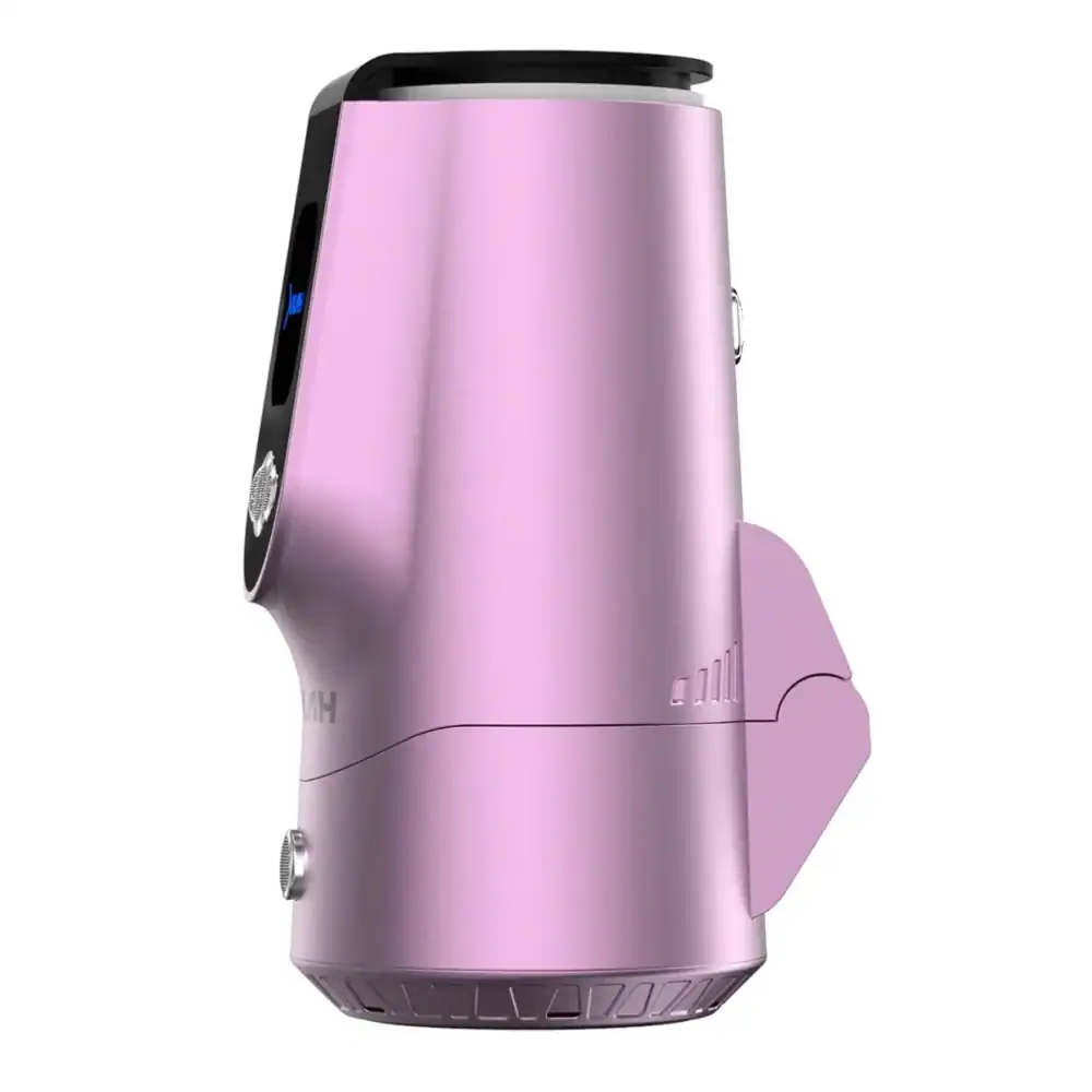 Elektrischer HMD in Pink, ideal für Shisha-Genuss unterwegs.
